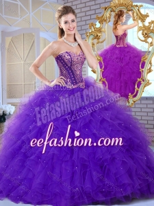 Affordable Sweetheart Ruffles and Appliques Sweet 16 Dresses