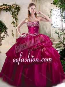 Beautiful Ball Gown Sweet 16 Gowns with Beading and Pick Ups for 2016