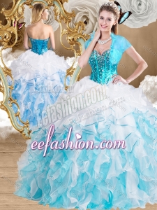 Beautiful Ball Gown Sweetheart Fashionable Quinceanera Gowns with Beading and Ruffles