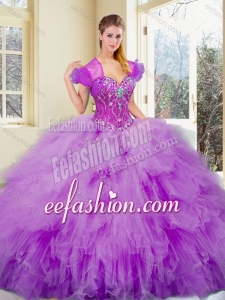 Gorgeous Sweetheart Beading and Ruffles Sweet 16 Dresses for 2016