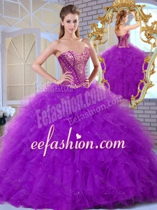 Inexpensive Sweetheart Ruffles and Appliques Sweet 16 Gowns for 2016