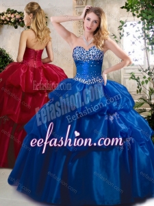 Lovely Ball Gown Sweet 16 Dresses with Beading and Pick Ups for 2016
