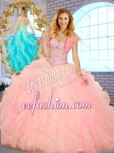 Lovely Ball Gown Sweetheart Quinceanera Dresses with Beading and Ruffles for 2016