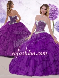 Low Price Ball Gown Sweetheart Quinceanera Gowns with Ruffles and Sequins for 2016