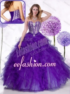 Most Popular Sweetheart Quinceanera Gowns with Beading and Ruffles
