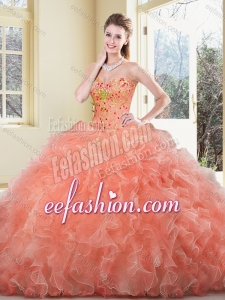 New Arrivals Ball Gown Beading and Ruffles Sweet 16 Dresses for 2016