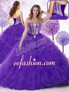 New Arrivals Sweetheart Exquisite Quinceanera Gowns with Beading and Ruffles