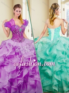 New Style Ball Gown Sweet 16 Gowns with Appliques and Ruffles for 2016