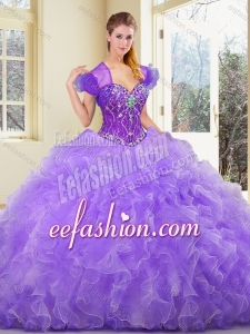 New Style Sweetheart Beading and Ruffles Sweet 16 Gowns for 2016