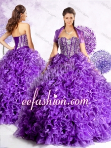 New Style Sweetheart Quinceanera Gowns with Beading and Ruffles for 2016