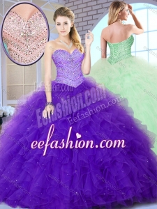 Brand New Style Ball Gown Sweet 16 Gowns with Beading and Ruffles