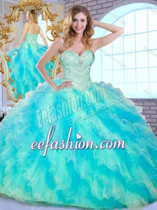Pretty Ball Gown Multi Color Sweet 16 Dresses with Beading and Ruffle