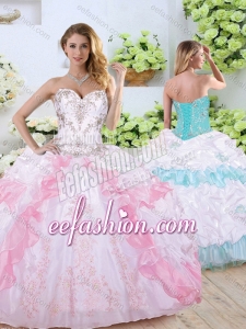 Pretty Sweetheart Quinceanera Dresses with Beading and Pick Ups for 2016