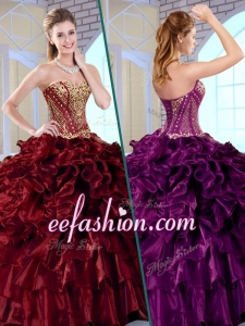 Wonderful Ball Gown Sweetheart Sweet 16 Dresses with Ruffles and Appliques for 2016