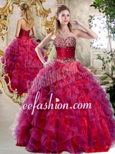 Elegant A Line Sweetheart Beading and Ruffles Sweet 16 Dresses for 2016