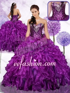 Fashionable Ball Gown Sweet 16 Dresses with Ruffles and Sequins for 2016