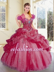 Fashionable Sweetheart Pick Ups and Appliques Puffy Quinceanera Dresses