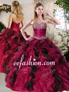 Most Popular Sweetheart Multi Color Sweet 16 Gowns with Beading and Ruffles for 2016
