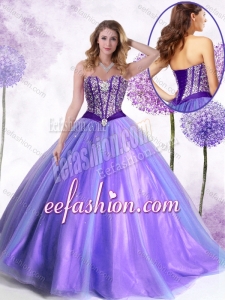 New Arrivals Ball Gown Lavender Puffy Quinceanera Gowns with Beading
