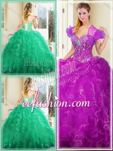 Pretty Ball Gown Quinceanera Dresses with Ruffles for Fall for 2016