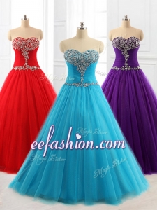 Lovely A Line Sweetheart In Stock Quinceanera Dresses with Beading for 2016