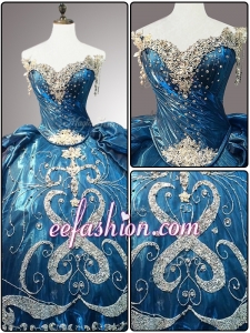 New Style Sweetheart Beading Teal In Stock Quinceanera Dresses for 2016