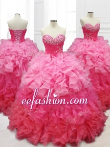 Popular Ball Gown In Stock Quinceanera Dresses with Beading and Ruffles