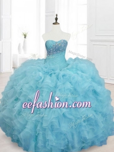 Cheap Ball Gown In Stock Quinceanera Dresses with Beading and Ruffles