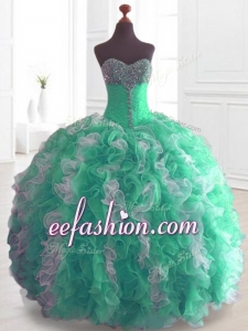 Cheap Ball Gown In Stock Sweet 16 Dresses with Beading and Ruffles