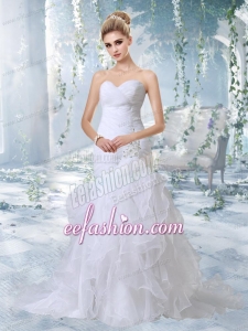 Beautiful Mermaid Sweetheart 2014 Wedding Dress with Beading