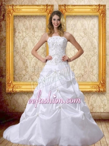 Popular Embroidery 2014 Wedding Dress with Strapless