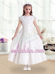 Pretty Scoop Satin Cute Flower Girl Dresses with Appliques