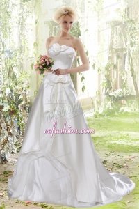 Affordable Princess Strapless Court Train Wedding Dress for 2015