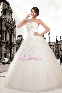 Ball Gown Strapless Hot Sale Wedding Dresses with Appliques