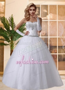 Beautiful Puffy Sweetheart Lace Up Beading Wedding Dresses for 2014