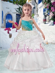 Beautiful Spaghetti Straps Cute Flower Girl Dresses with Appliques and Bubles