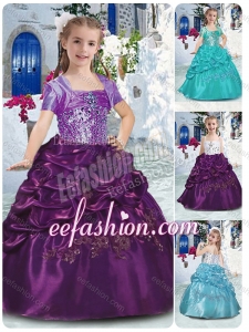 Classical Spaghetti Straps Cute Flower Girl Dresses with Beading and Bubles