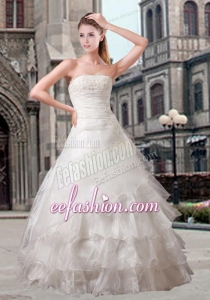 Fashionable A Line Strapless Wedding Dress for 2014