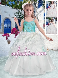 Fashionable Straps Cute Flower Girl Dresses with Beading and Bubles