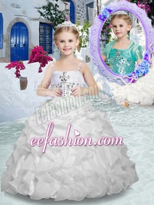 Lovely Spaghetti Straps Cute Flower Girl Dresses with Beading and Ruffles