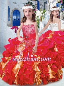 Luxurious Spaghetti Straps Mini Quinceanera Dresses with Beading and Ruffles