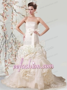 Mermaid Strapless Luxurious Wedding Dresses with Appliques