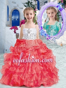 Perfect Spaghetti Straps Little Girl Pageant Dresses with Beading and Ruffles