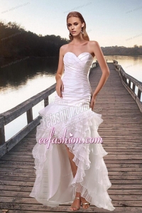 Popular High Low Ruffled Layers Sweetheart Wedding Dresses