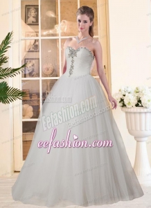 Pretty Sweetheart A Line Wedding Dresses with Beading