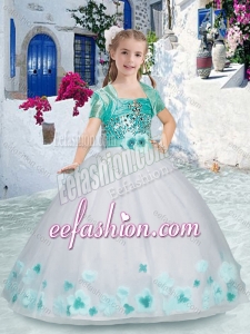 Romantic Spaghetti Straps Cute Flower Girl Dresses with Sashes and Beading
