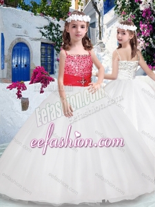 Wonderful Ball Gown Spaghetti Straps Cute Flower Girl Dresses with Beading