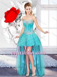 New Style A Line Sweetheart Beautiful 2016 Dama Gowns with High Low
