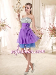 New Style Sweetheart Short Sequins Dama Dresses in Multi Color