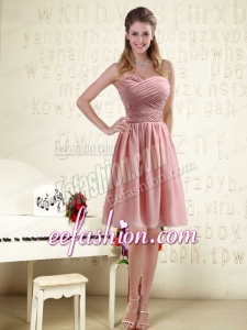Fitted Sweetheart Empire Chiffon Bridesmaid Dresses with Ruching